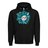 Black cute snowman winter sunflower Zipper Hoodie - Jasminsmagicworld