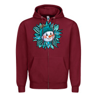 Burgundy cute snowman winter sunflower Zipper Hoodie - Jasminsmagicworld