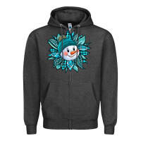 Charcoal Heather cute snowman winter sunflower Zipper Hoodie - Jasminsmagicworld