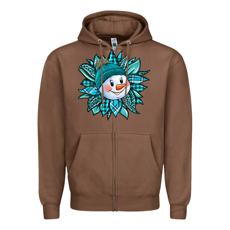 Cute Snowman Winter Sunflower Zipper Hoodie by Jasminsmagicworld | Teevron