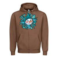 Chestnut cute snowman winter sunflower Zipper Hoodie - Jasminsmagicworld