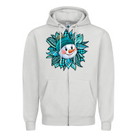 Dove Grey cute snowman winter sunflower Zipper Hoodie - Jasminsmagicworld