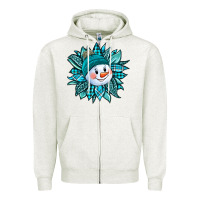 Oatmeal Heather cute snowman winter sunflower Zipper Hoodie - Jasminsmagicworld