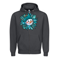 Smoke cute snowman winter sunflower Zipper Hoodie - Jasminsmagicworld