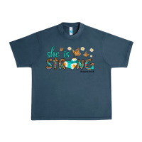 Midnight Navy she is strong Urban Heavy Tee - HRA Design Shop