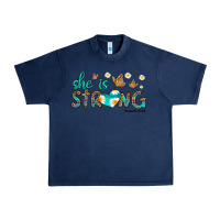Navy she is strong Urban Heavy Tee - HRA Design Shop