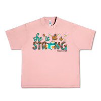 Salmon she is strong Urban Heavy Tee - HRA Design Shop