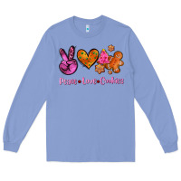 Colony Blue peace love cookies Long Sleeve Tee - AdoDesignShop