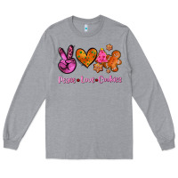 Heather Grey peace love cookies Long Sleeve Tee - AdoDesignShop