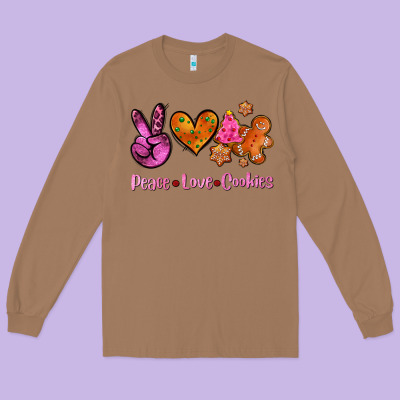 Peace Love Cookies Long Sleeve Tee Designed By Adodesignshop