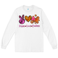 White peace love cookies Long Sleeve Tee - AdoDesignShop