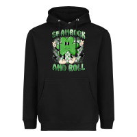 Black shamrock and roll Heavyweight Hoodie - MaliasSmallBusiness
