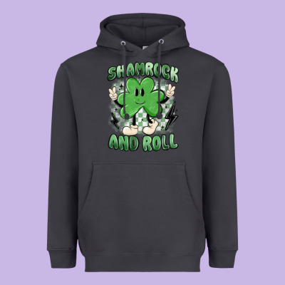 Shamrock And Roll Heavyweight Hoodie Designed By Maliassmallbusiness