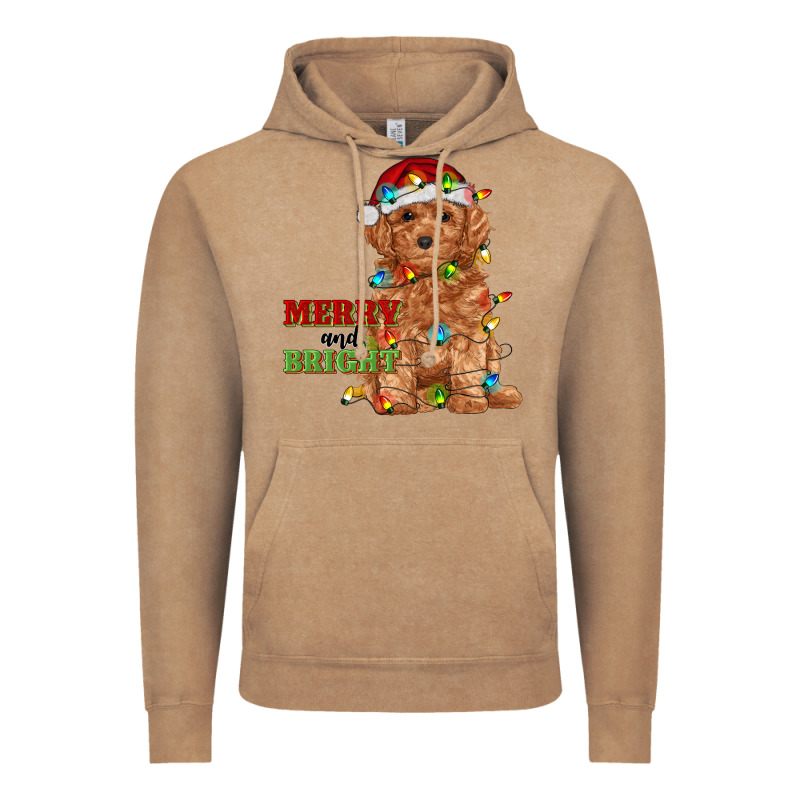 Merry And Bright Toy Poodle Vintage Hoodie by RanaPortraitStore | Teevron