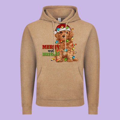 Merry And Bright Toy Poodle Vintage Hoodie Designed By Ranaportraitstore