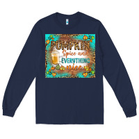 Navy pumpkin spice and everything nice Long Sleeve Tee - BundleAndBundleShop