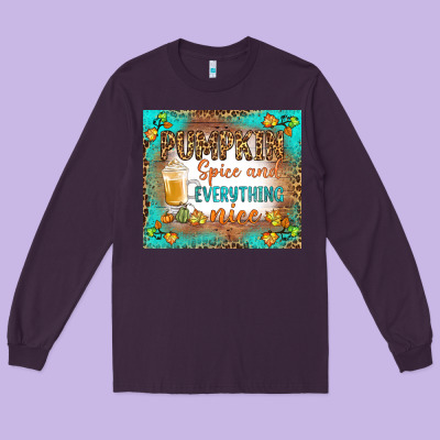 Pumpkin Spice And Everything Nice Long Sleeve Tee Designed By Bundleandbundleshop