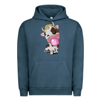 Pigment Midnight Navy cute cow Urban Hoodie - texasbilliewilder