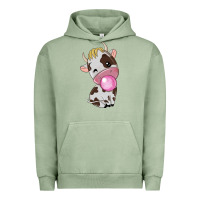 Pigment Oil Green cute cow Urban Hoodie - texasbilliewilder