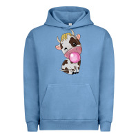 Pigment Pebble Blue cute cow Urban Hoodie - texasbilliewilder