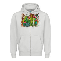 Dove Grey watercolor cactus western background Zipper Hoodie - BarkalooDesign