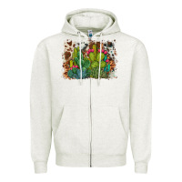 Oatmeal Heather watercolor cactus western background Zipper Hoodie - BarkalooDesign