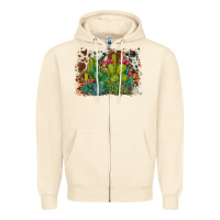 Sandshell watercolor cactus western background Zipper Hoodie - BarkalooDesign