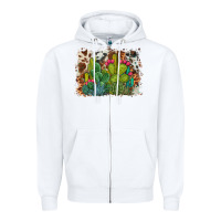 White watercolor cactus western background Zipper Hoodie - BarkalooDesign