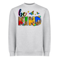 Heather Grey be kind Heavyweight Sweatshirt - Zillion Design Studio