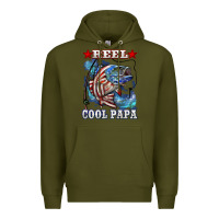 Army Green reel cool papa american flag bass fishing Premium Hoodie - LillyAllenDesigns