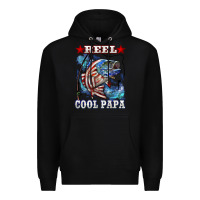 Black reel cool papa american flag bass fishing Premium Hoodie - LillyAllenDesigns