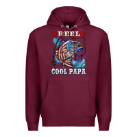 Burgundy reel cool papa american flag bass fishing Premium Hoodie - LillyAllenDesigns