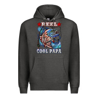 Charcoal Heather reel cool papa american flag bass fishing Premium Hoodie - LillyAllenDesigns