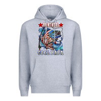 Heather Grey reel cool papa american flag bass fishing Premium Hoodie - LillyAllenDesigns