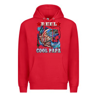 Red reel cool papa american flag bass fishing Premium Hoodie - LillyAllenDesigns