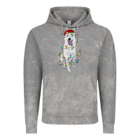 Cloud Rock christmas white shepherd with christmas lights Vintage Hoodie - RanaPortraitStore