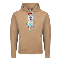 Vintage Coffee christmas white shepherd with christmas lights Vintage Hoodie - RanaPortraitStore