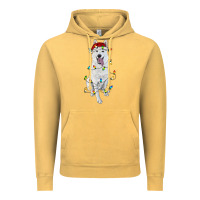 Vintage Mustard christmas white shepherd with christmas lights Vintage Hoodie - RanaPortraitStore