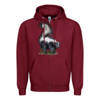 Burgundy skunk Zipper Hoodie - LillyAllenDesigns