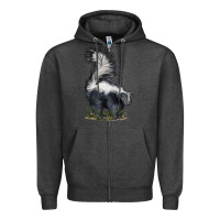 Charcoal Heather skunk Zipper Hoodie - LillyAllenDesigns
