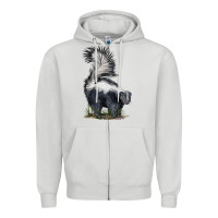 Dove Grey skunk Zipper Hoodie - LillyAllenDesigns