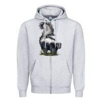 Heather Grey skunk Zipper Hoodie - LillyAllenDesigns