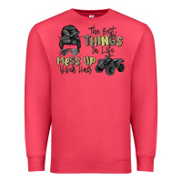 Cardinal the best things in life mess up your hair Premium Sweatshirt - MaliasSmallBusiness