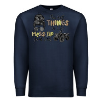 Navy the best things in life mess up your hair Premium Sweatshirt - MaliasSmallBusiness