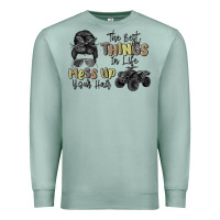 Seafoam the best things in life mess up your hair Premium Sweatshirt - MaliasSmallBusiness