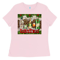Bubblegum Pink christmas cocktail party Ladies Tee - AdoDesignShop
