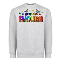 Heather Grey you are enough Heavyweight Sweatshirt - Zillion Design Studio