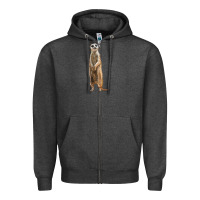 Charcoal Heather Meerkat Zipper Hoodie - LillyAllenDesigns
