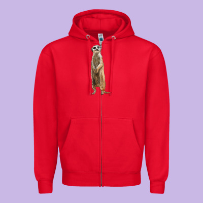 Meerkat Zipper Hoodie Designed By Lillyallendesigns