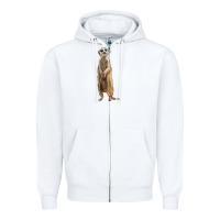 White Meerkat Zipper Hoodie - LillyAllenDesigns